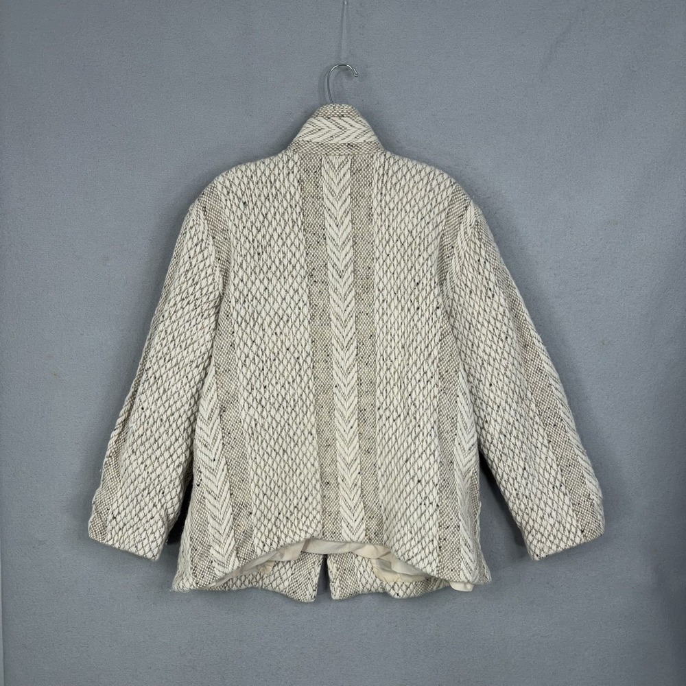 Branigan Weavers Jacket Womens XL Cream Geometric Wool Zip Up Irish Cottagecore - Picture 6 of 9